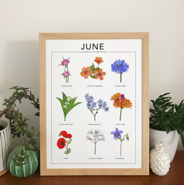 June wildflower nature print