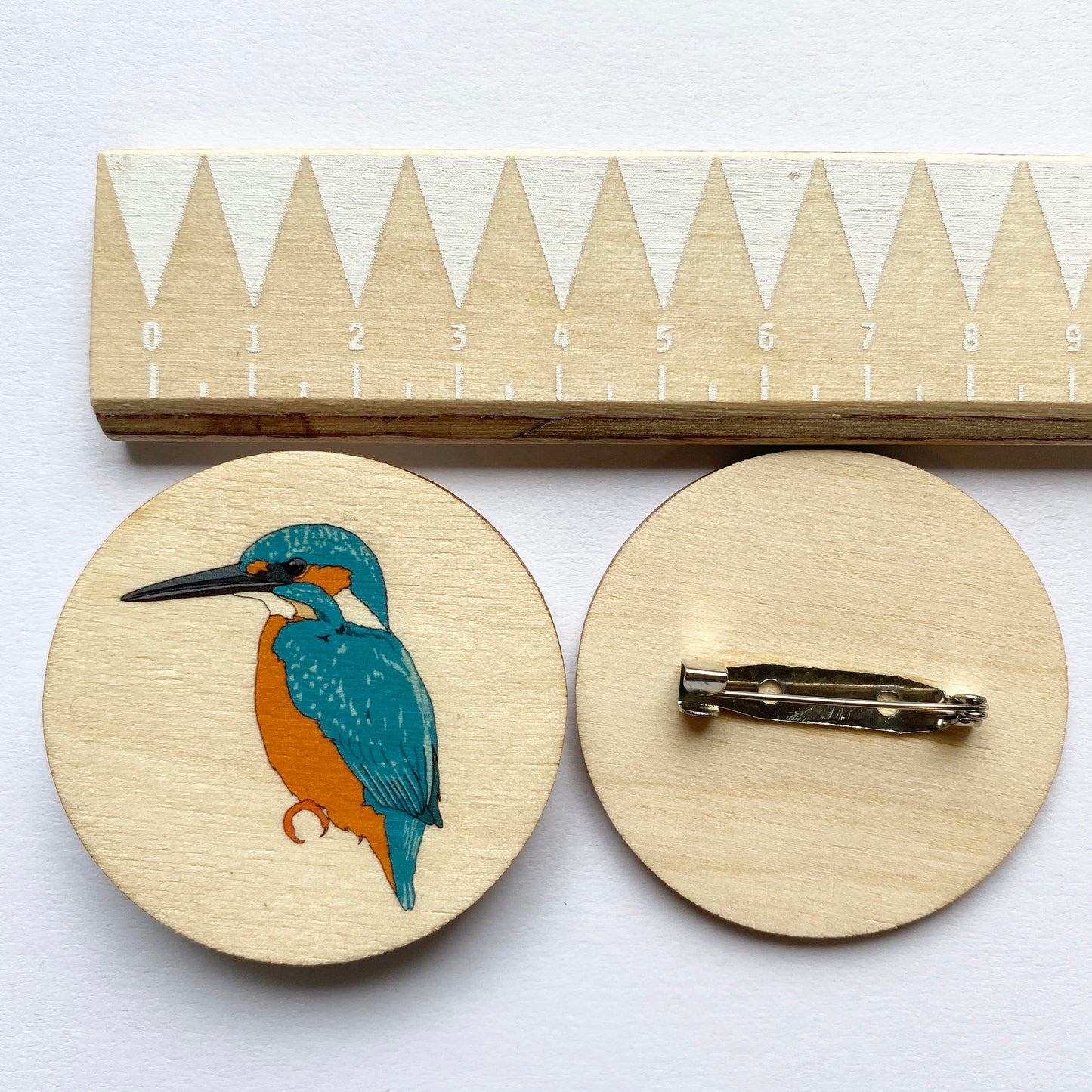 Kingfisher wooden brooch - katebroughton