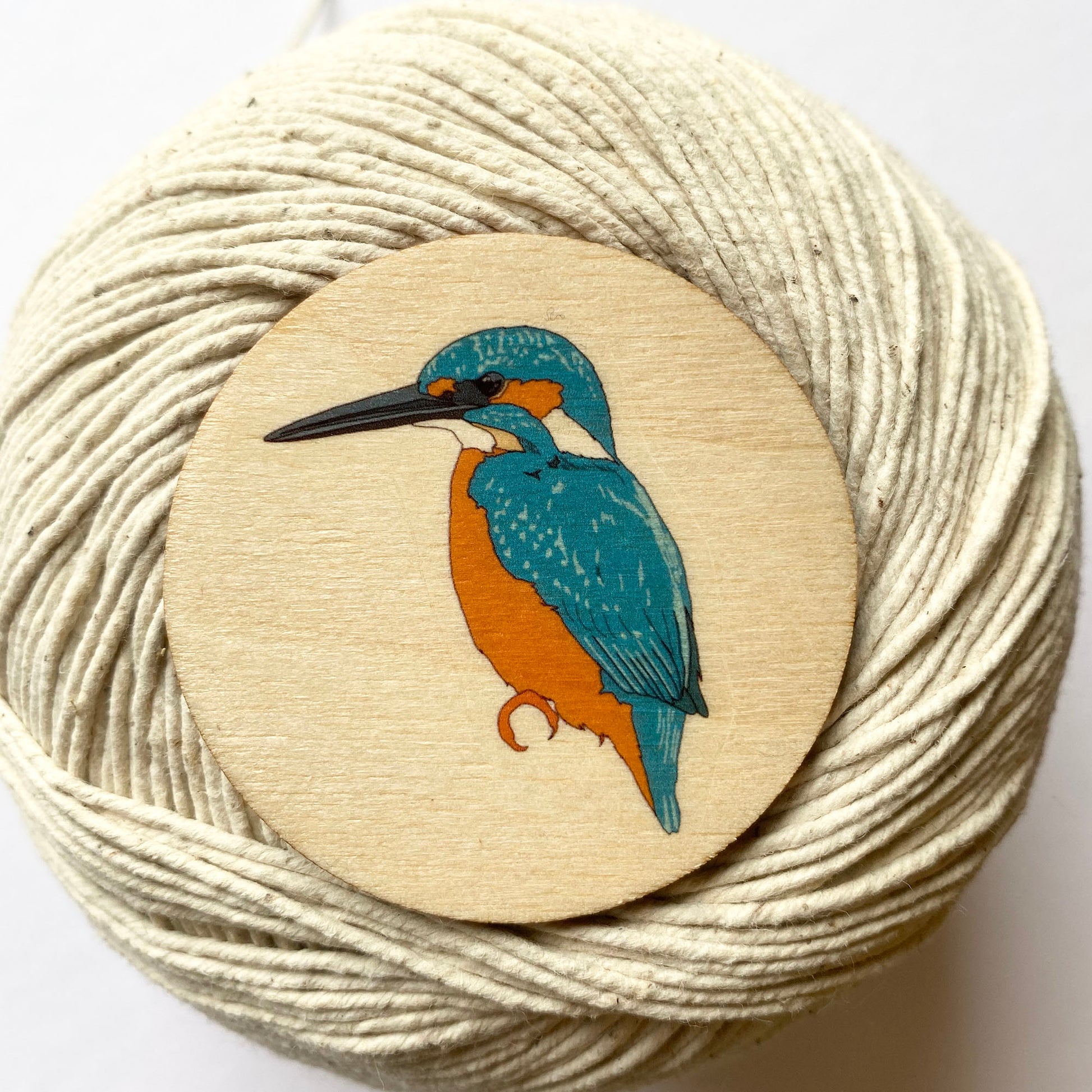Kingfisher wooden brooch - katebroughton
