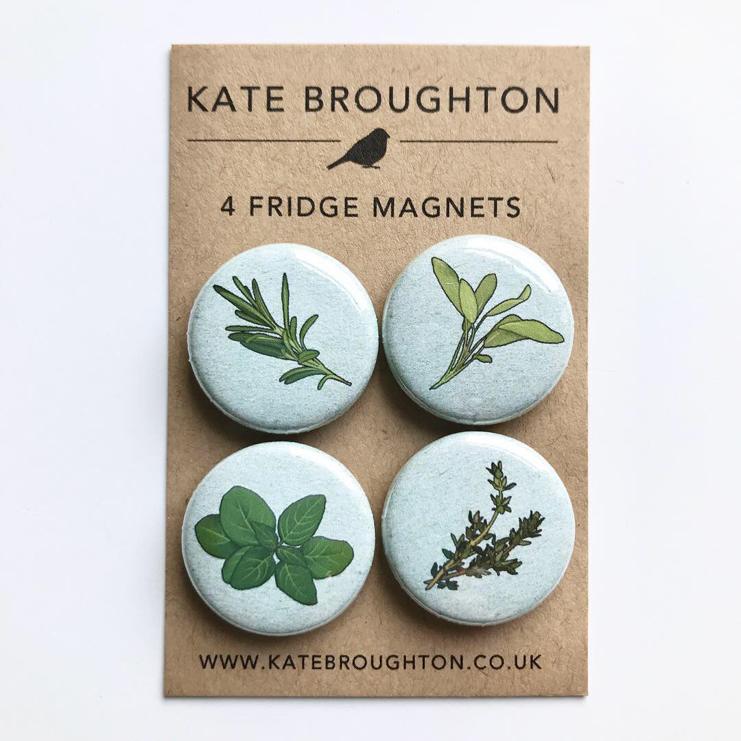 Kitchen Herb Fridge Magnets - katebroughton