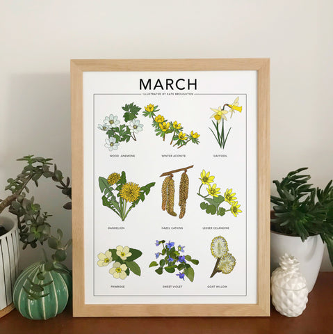 March wildflower nature print