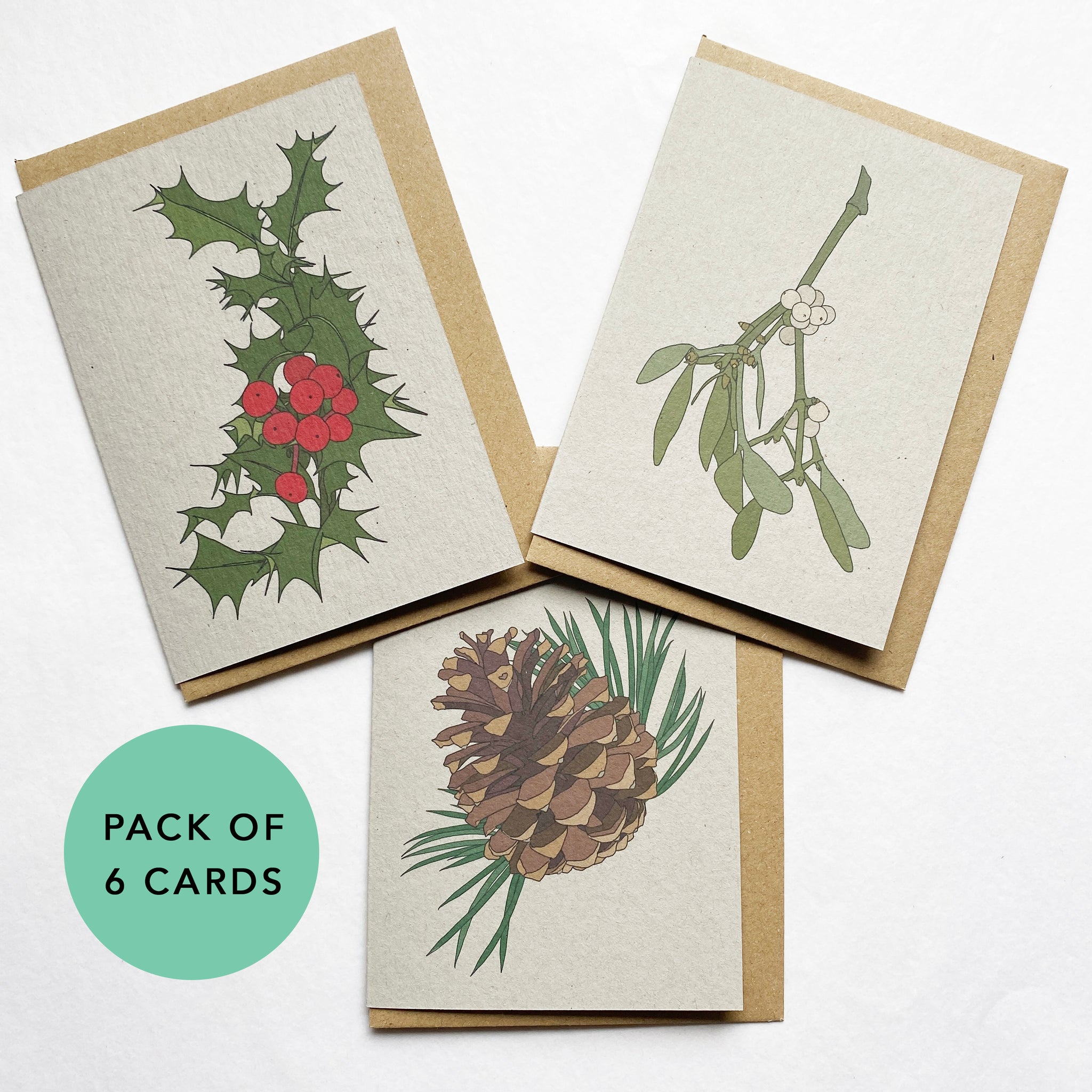 Nature Christmas Cards set of 6