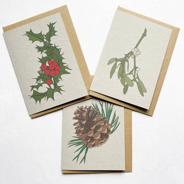 Nature Christmas Cards set of 6