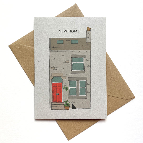New Home! Illustrated house card