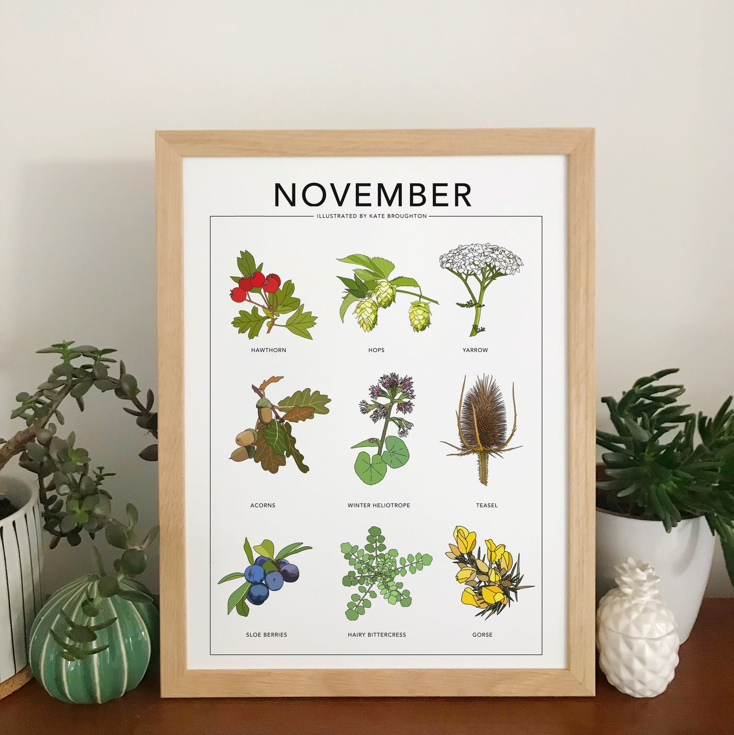 November wildflower nature print