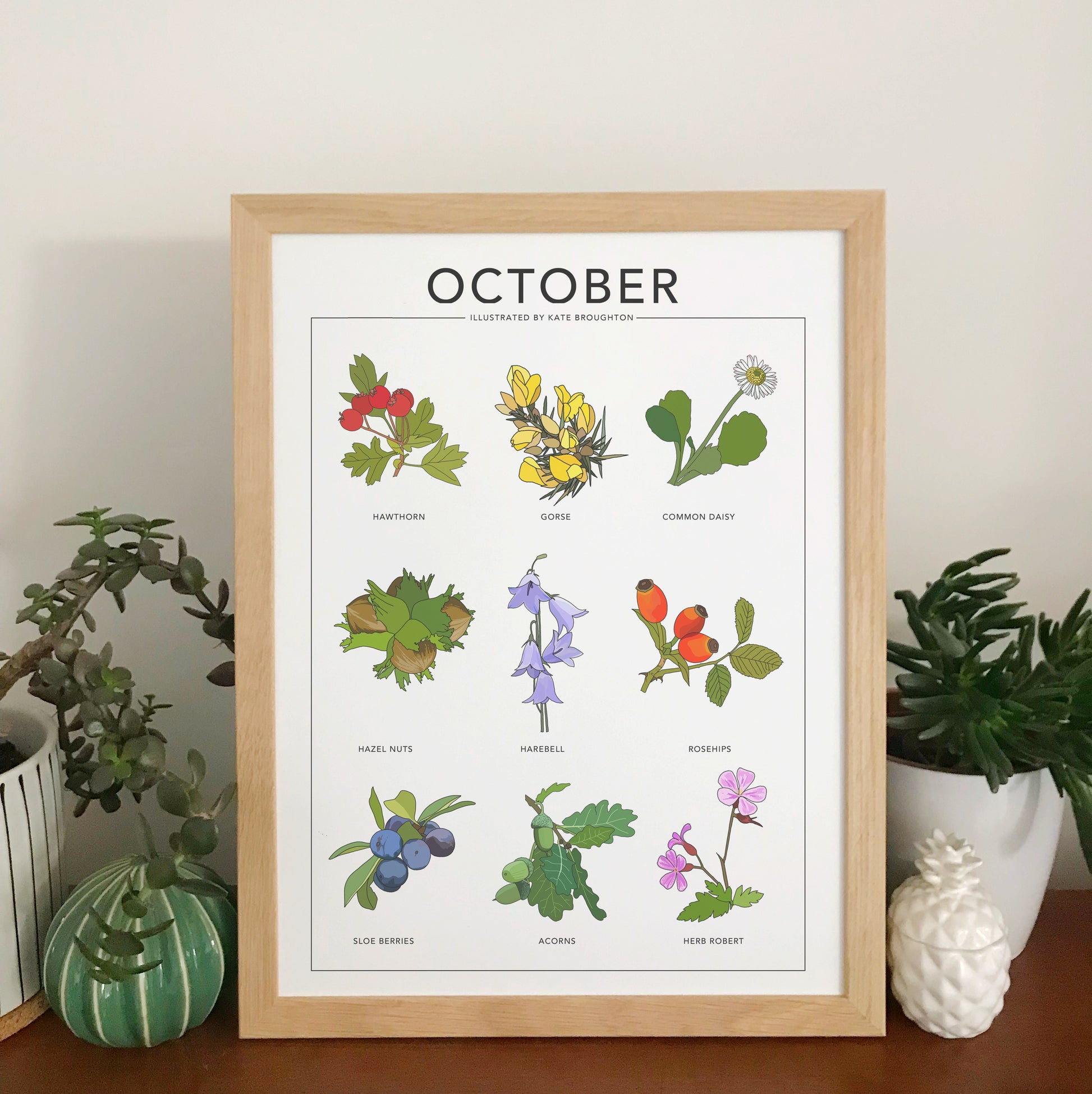 October wildflower nature print - katebroughton