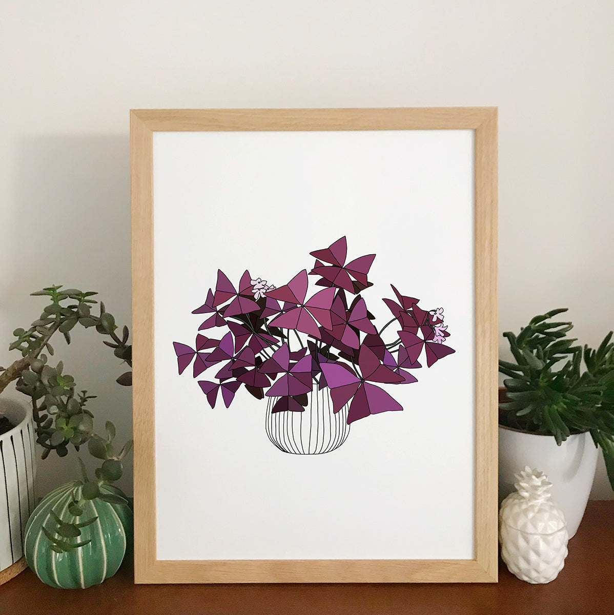 Oxalis Triangularis Plant Print - katebroughton