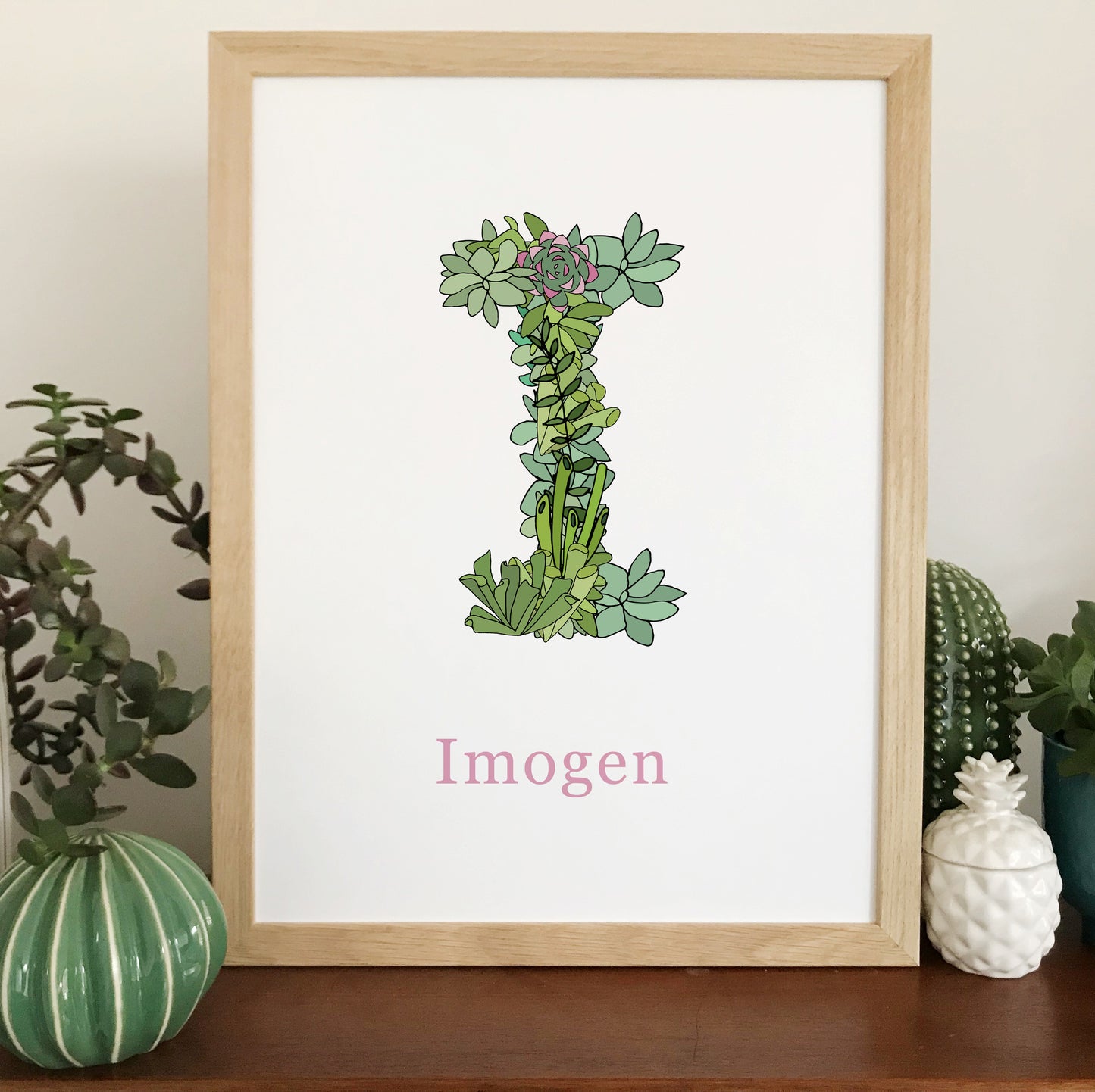 Succulent Personalised Name Print - katebroughton