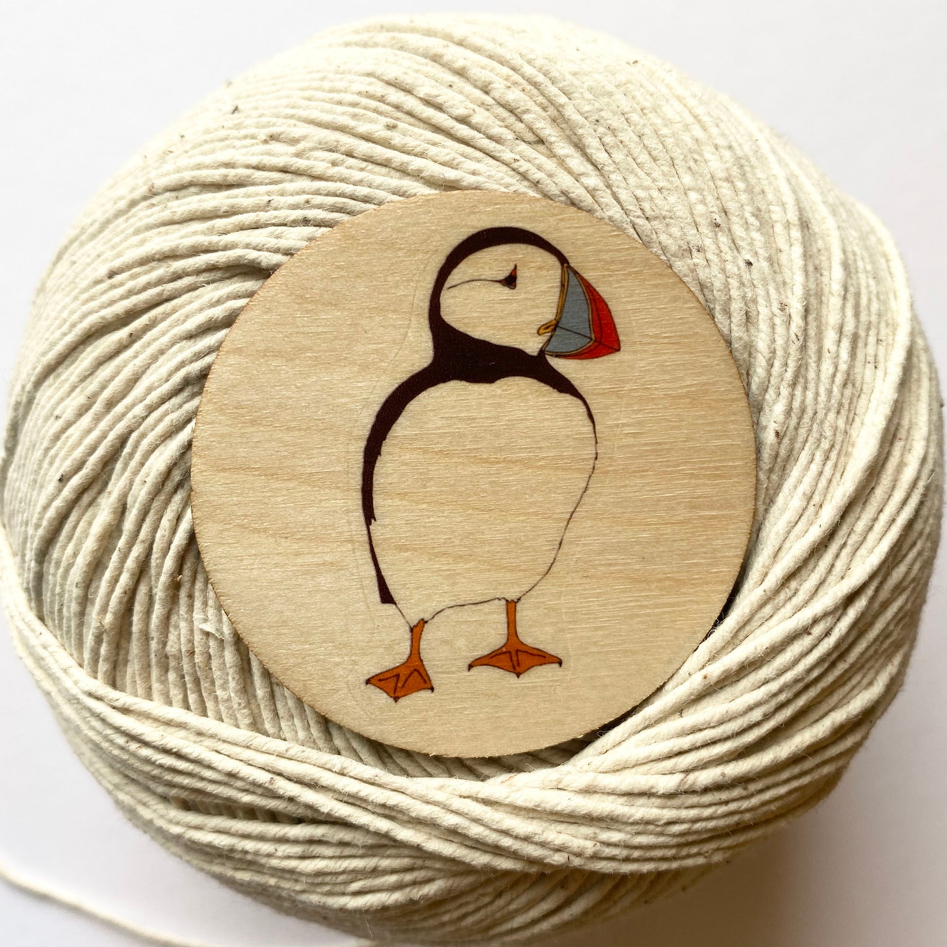 Puffin wooden brooch - katebroughton