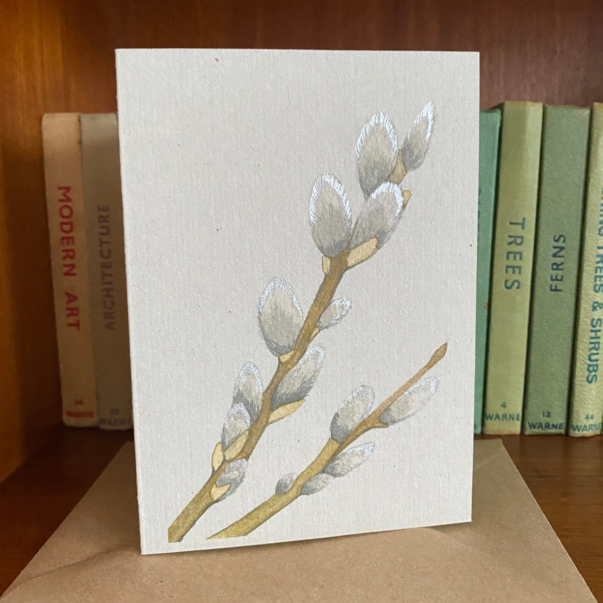 Pussy Willow hand finished watercolour card