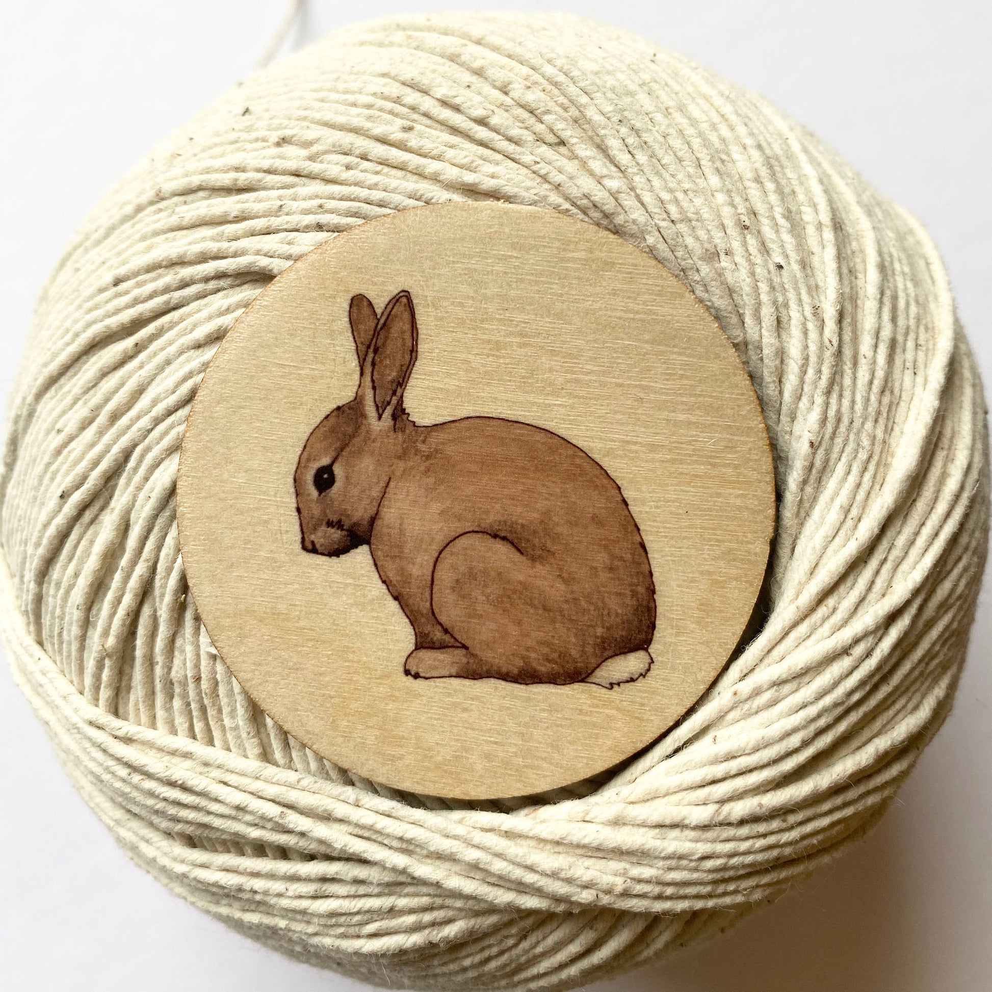 Rabbit wooden brooch - katebroughton