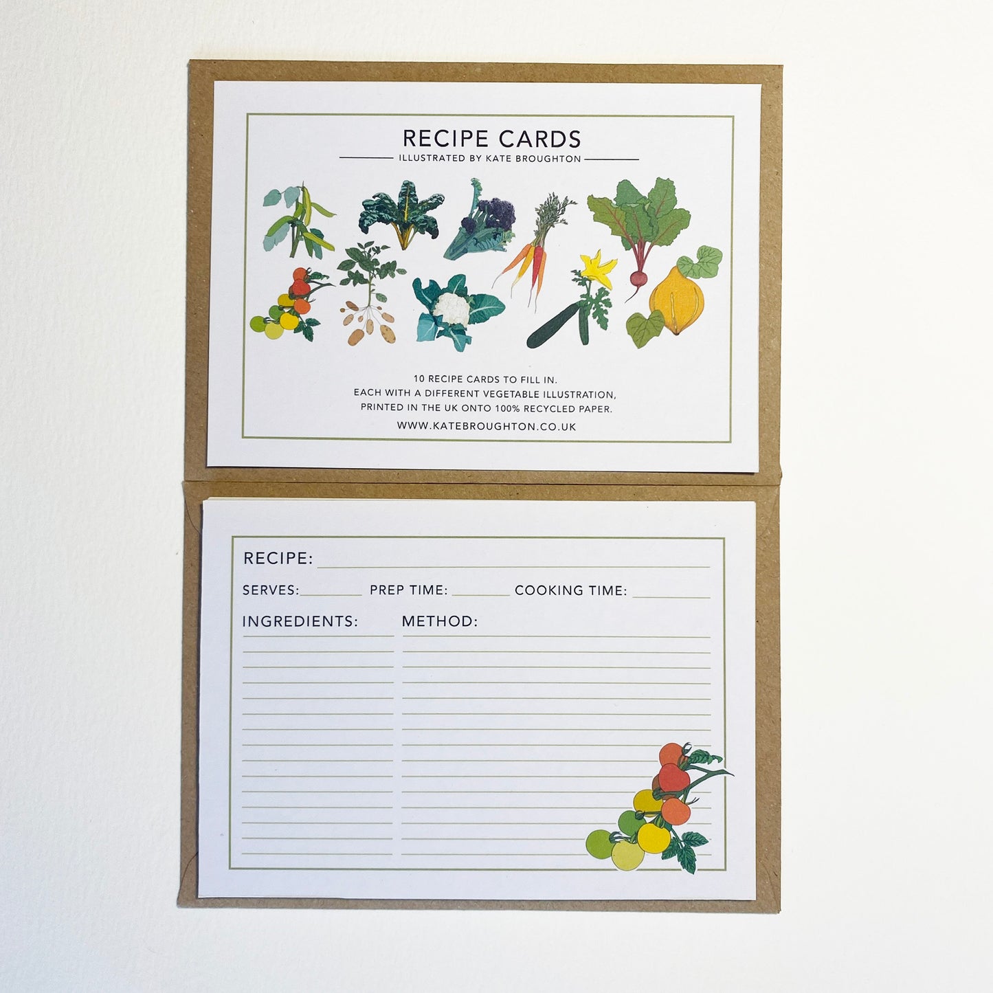 Illustrated recipe cards