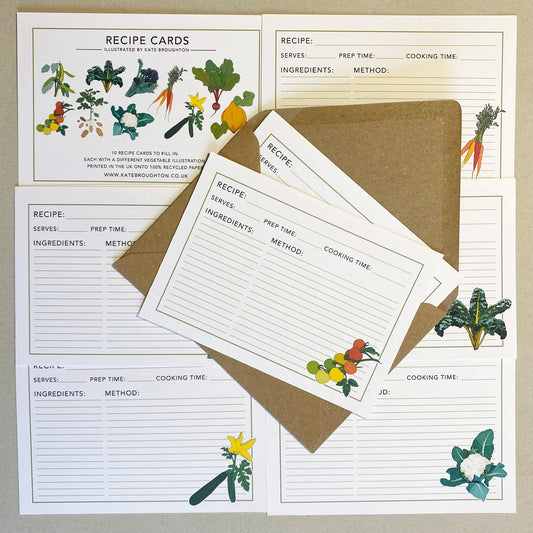 Illustrated recipe cards