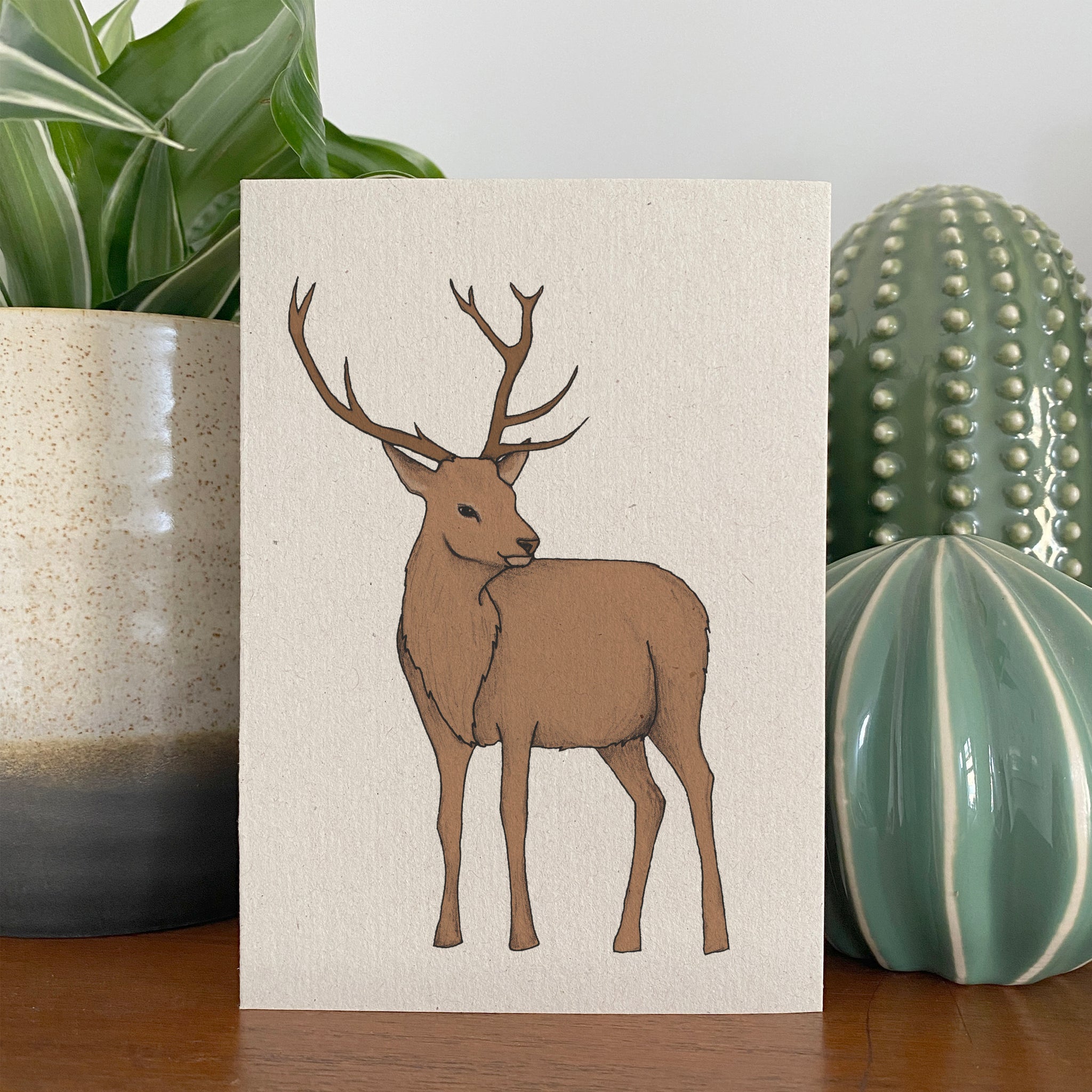 Red Deer Illustrated Card