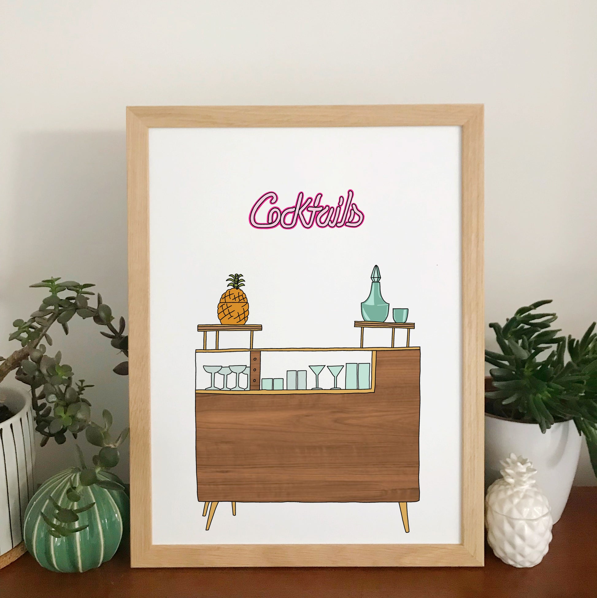 Retro Homes Cocktail Bar Print - katebroughton