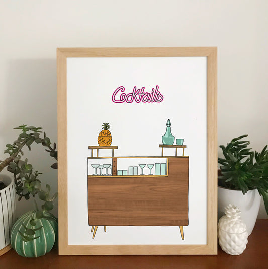 Retro Homes Cocktail Bar Print