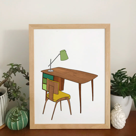 Retro Homes Desk Print