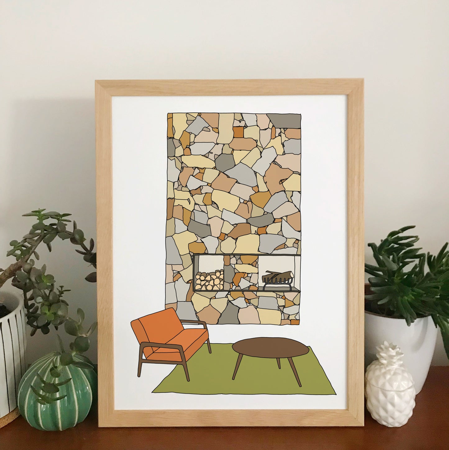 Retro Homes Fireplace Print - katebroughton