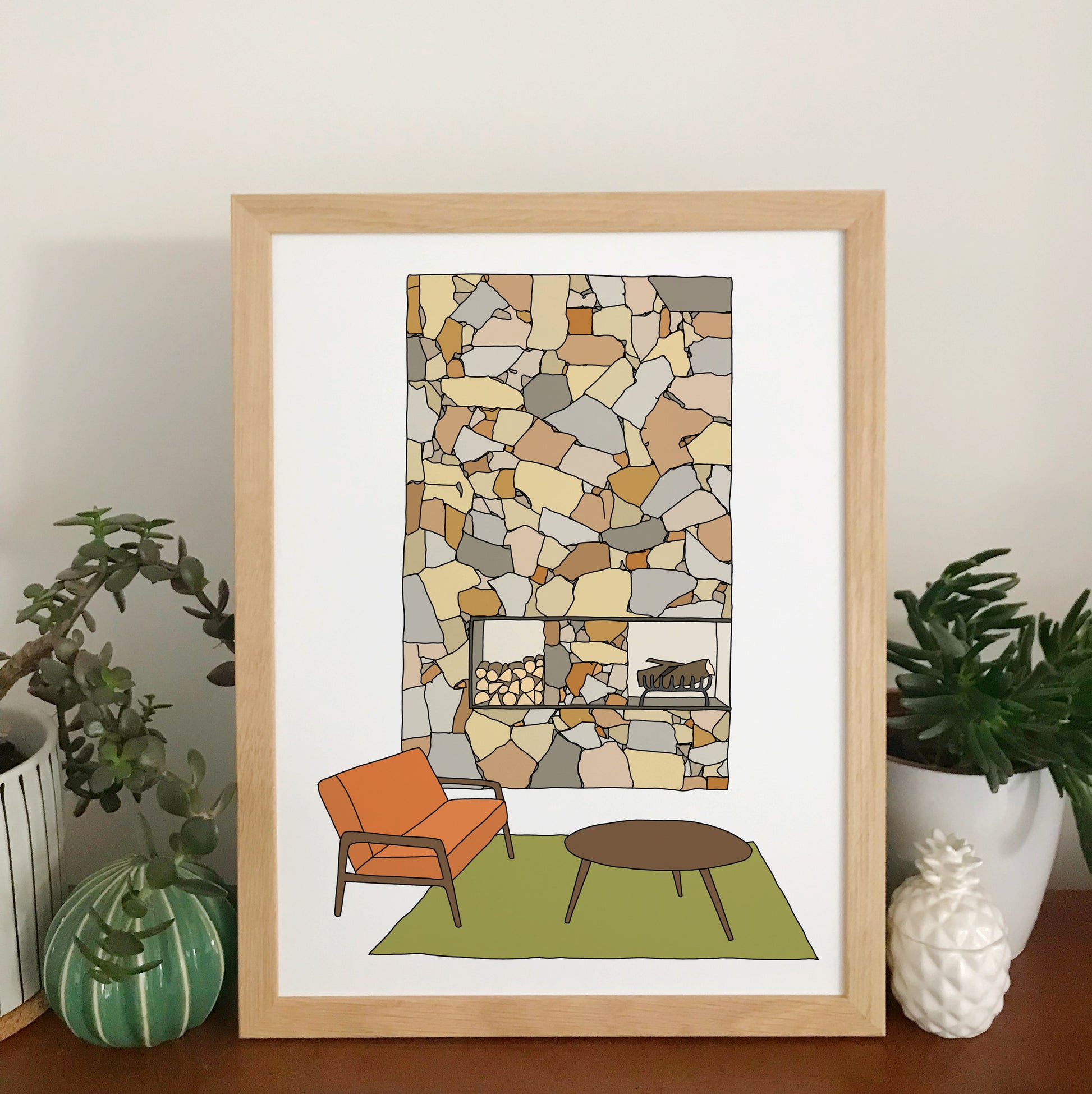 Retro Homes Fireplace Print - katebroughton
