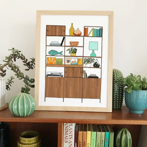 Retro Homes Shelves Print