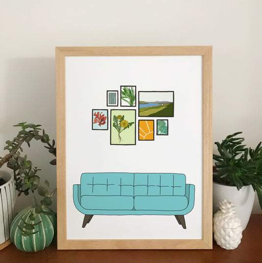 Retro Homes Sofa Print