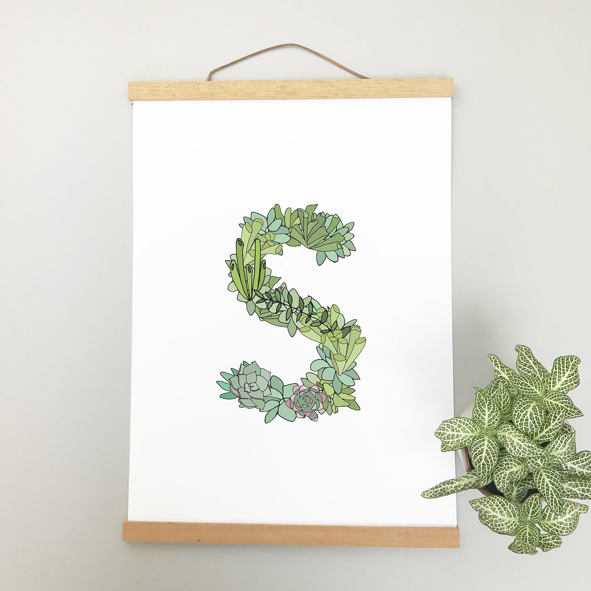 Succulent Initial Print - katebroughton