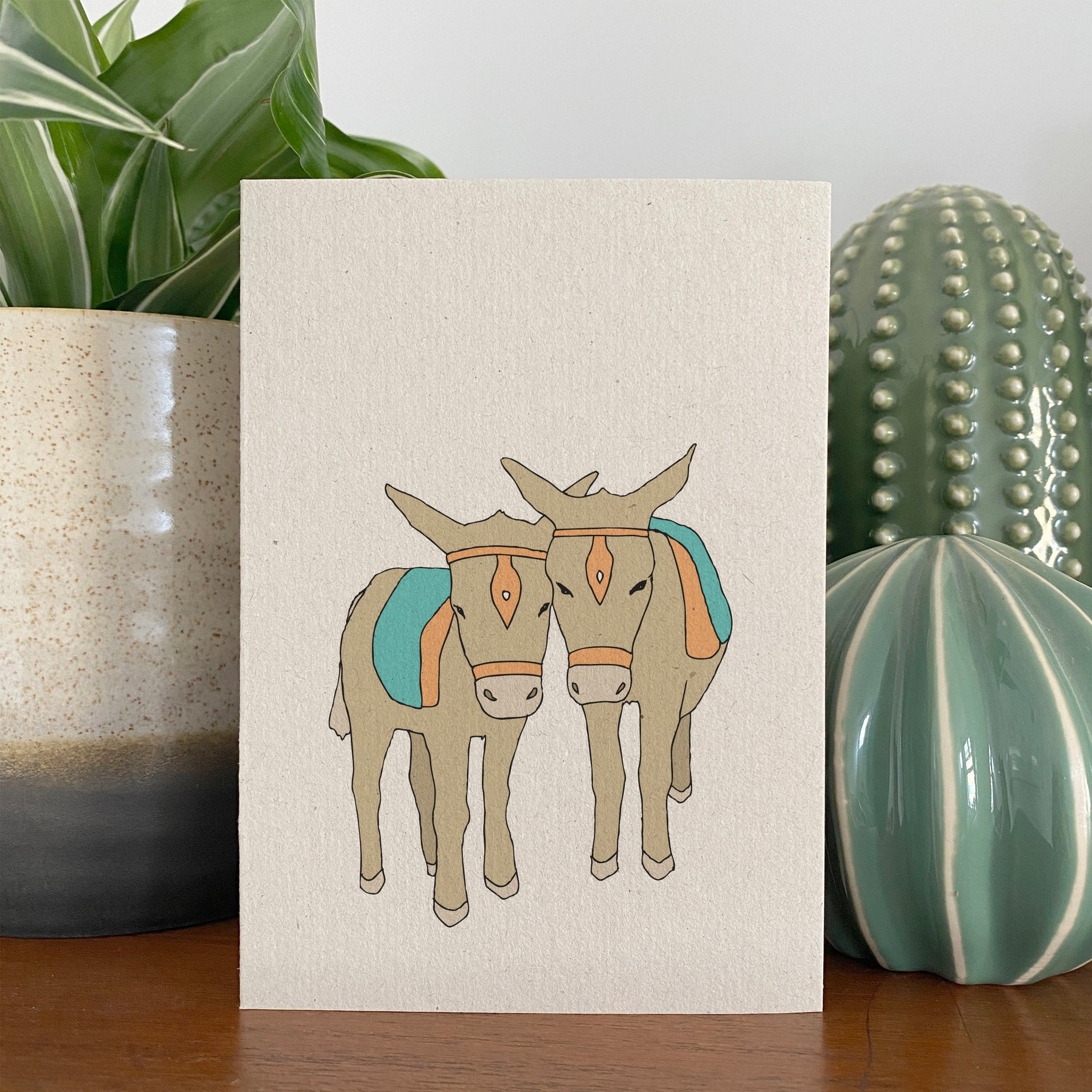 Seaside Donkeys Card