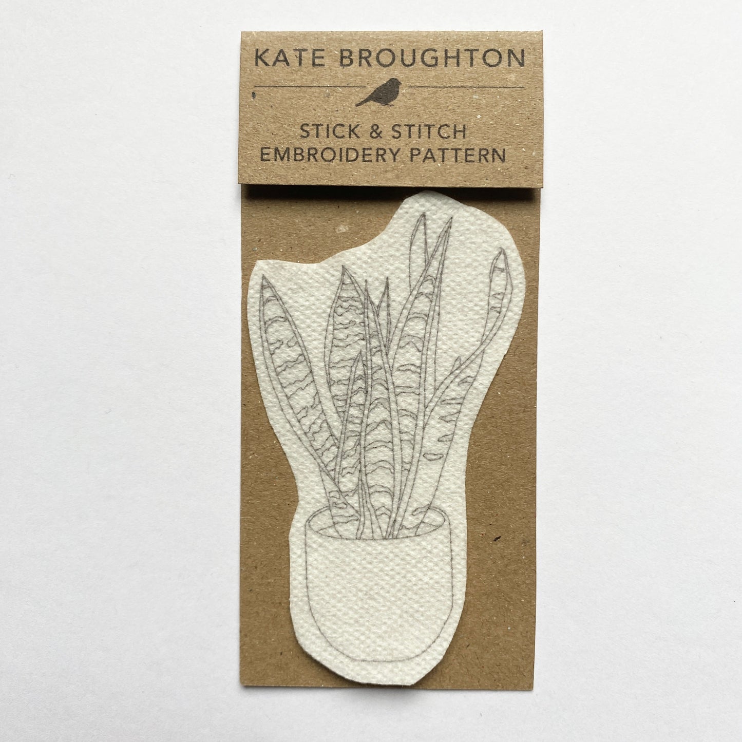 snake plant embroidery Snake plant 'stick and stitch' embroidery design – katebroughton