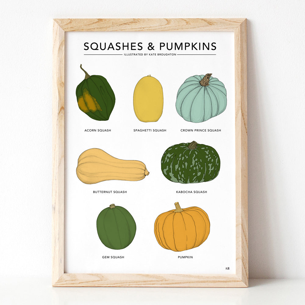 Squashes & Pumpkins Print - katebroughton