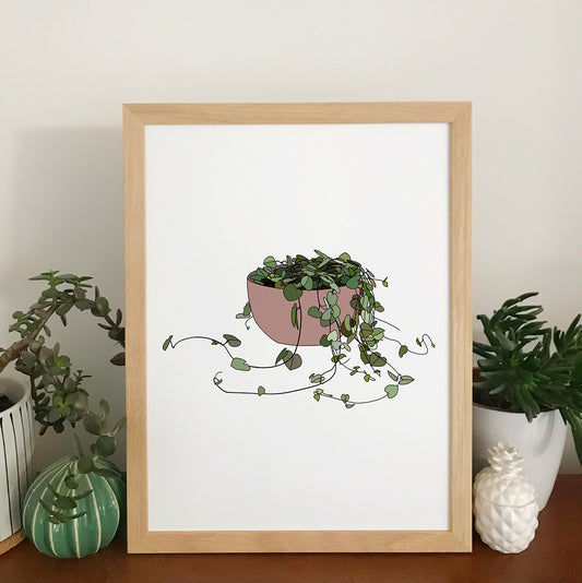 String Of Hearts Plant Print