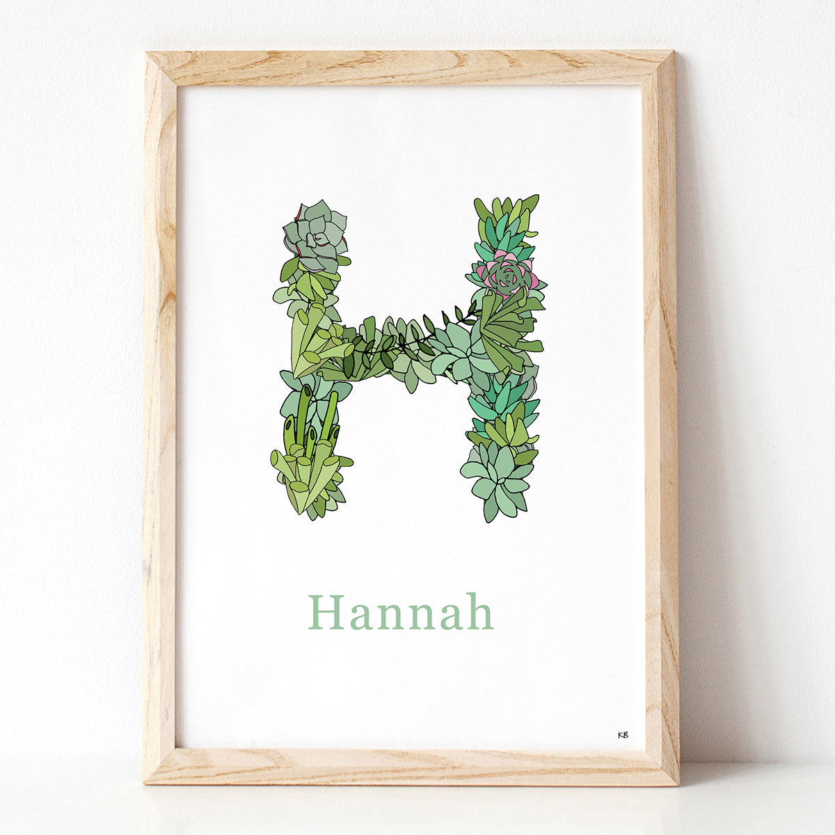 Succulent Personalised Name Print - katebroughton