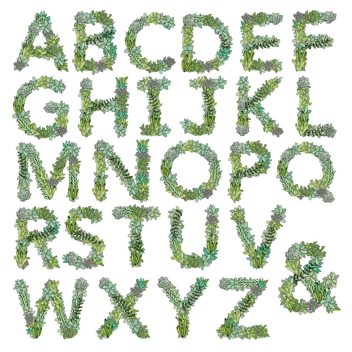 Succulent Initial Print - katebroughton