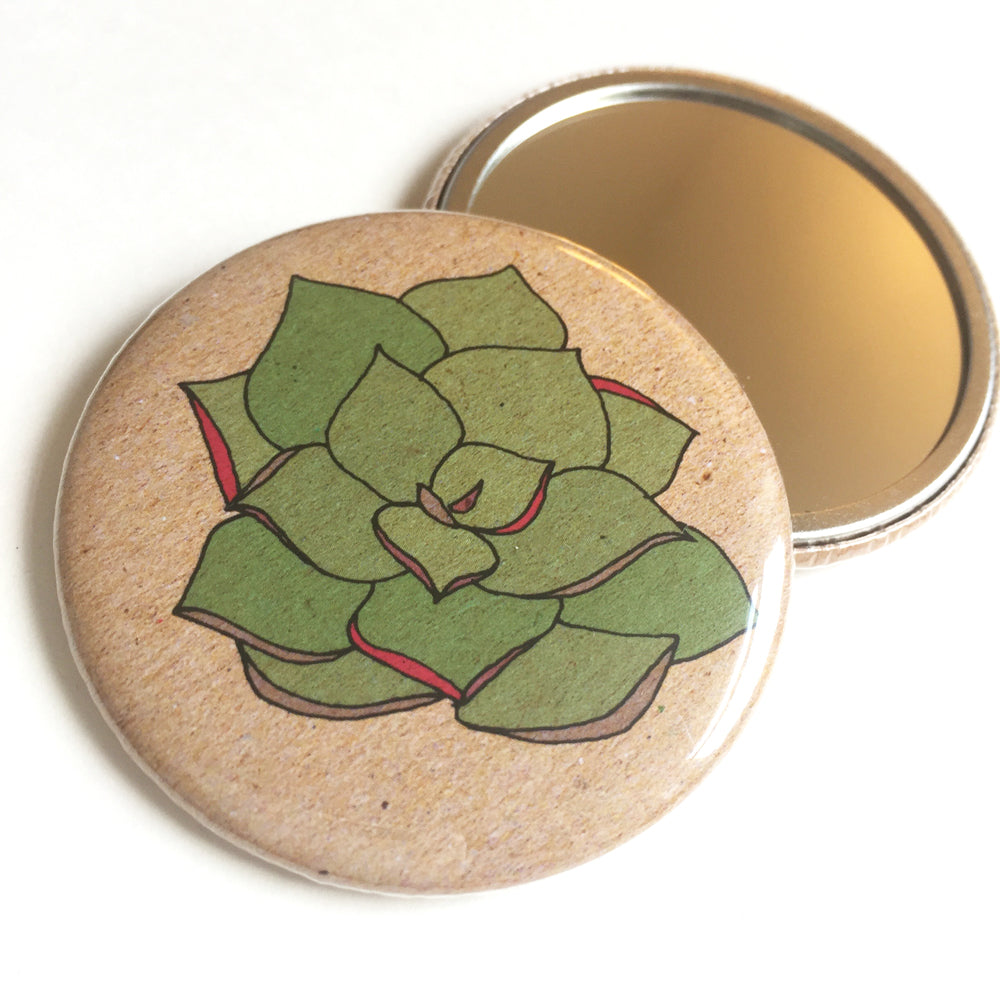 Succulent pocket mirror