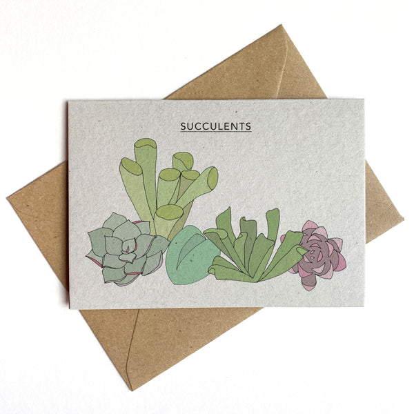 Succulents Illustrated Card