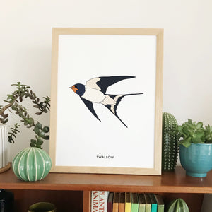 Swallow bird print