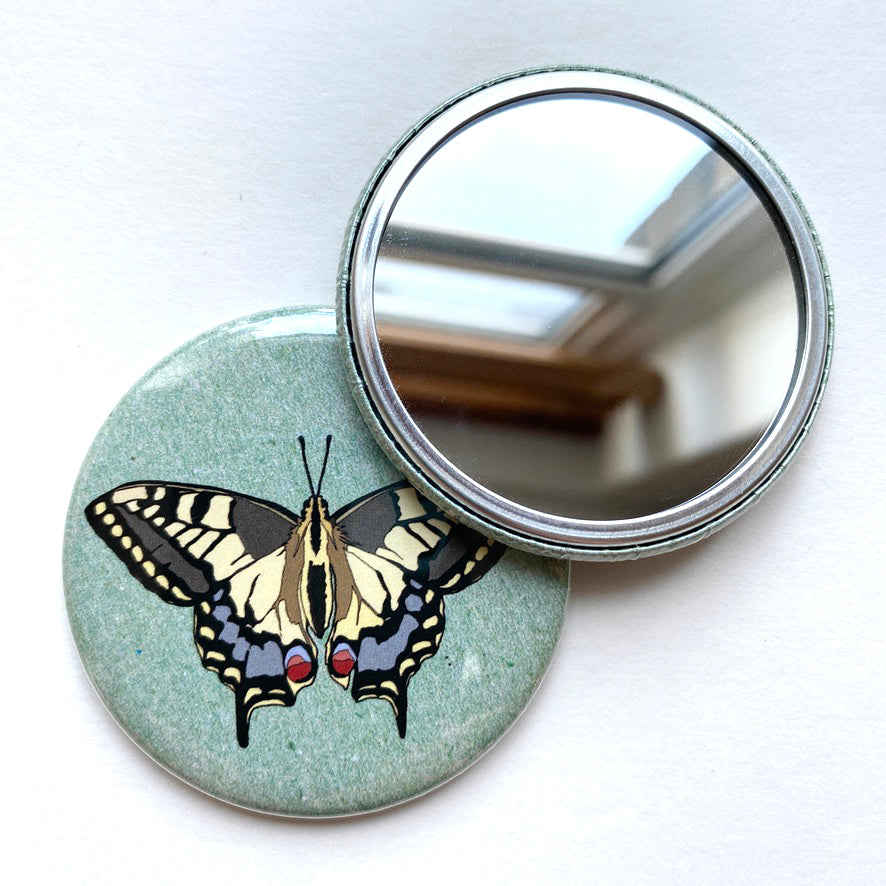 Swallowtail butterfly pocket mirror