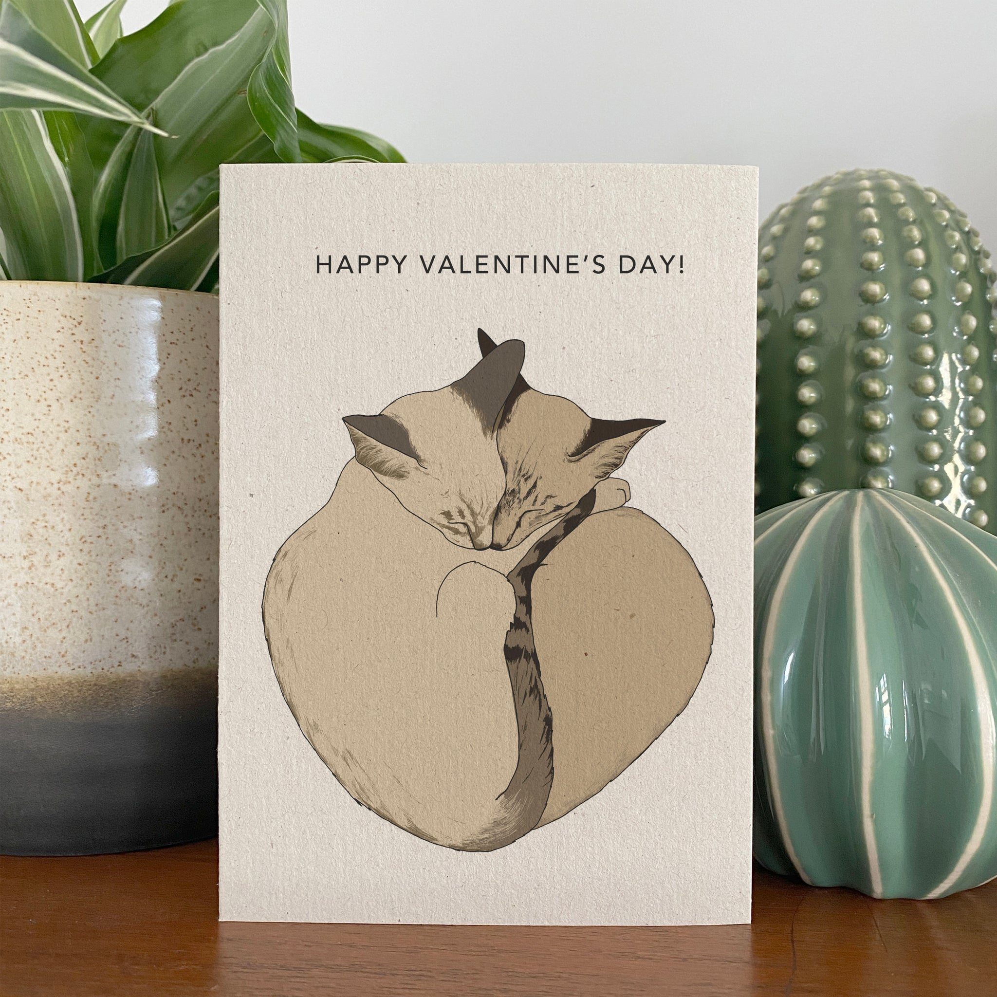 Happy Valentine's Day Two Cats Card
