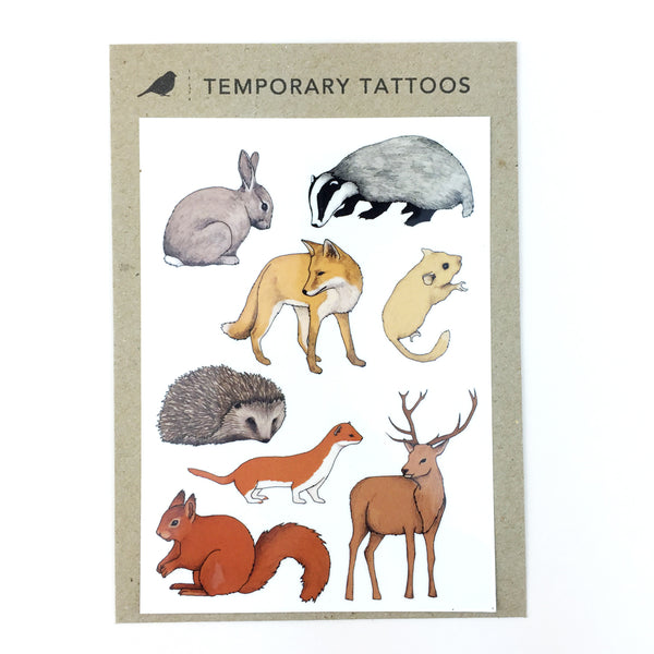 Woodland Animal Temporary Tattoos